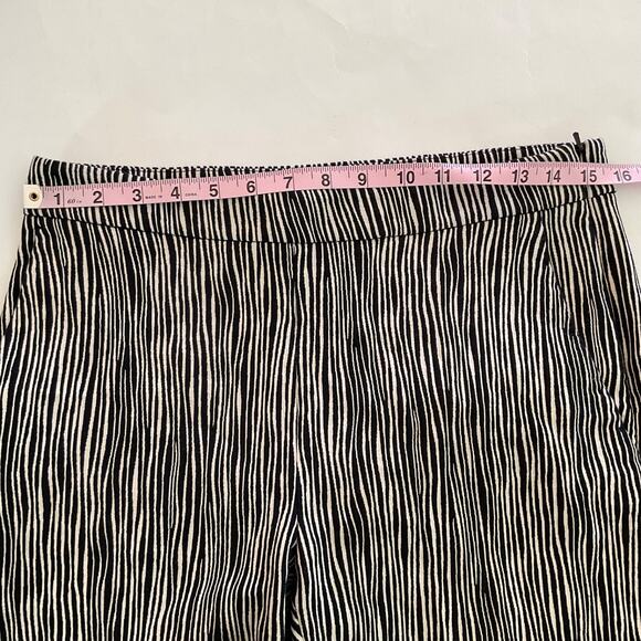Max Mara Textured Zebra-Print Pants Sz 8 Black And White Cotton Academia preppy - Picture 7 of 10